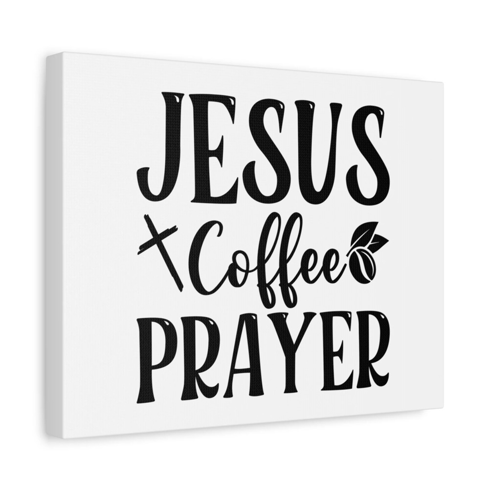 Scripture Canvas Jesus Coffee Prayer Psalm 5:3 Christian Wall Art Bible Verse